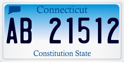 CT license plate AB21512