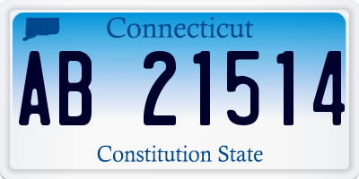 CT license plate AB21514