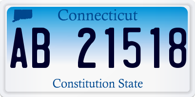CT license plate AB21518