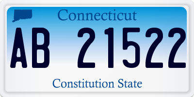 CT license plate AB21522