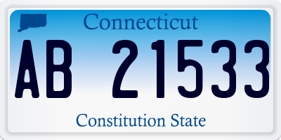 CT license plate AB21533