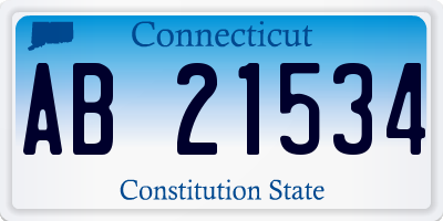 CT license plate AB21534