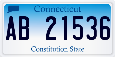 CT license plate AB21536