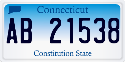CT license plate AB21538