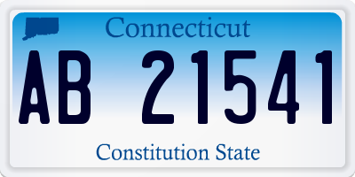 CT license plate AB21541