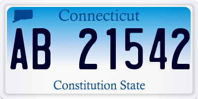 CT license plate AB21542