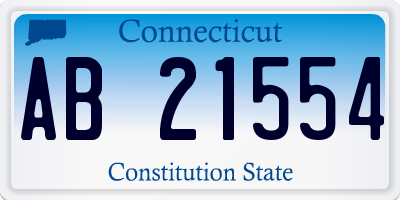 CT license plate AB21554