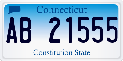 CT license plate AB21555