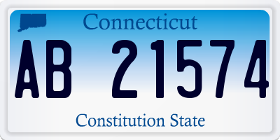 CT license plate AB21574