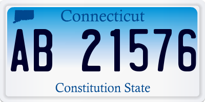 CT license plate AB21576