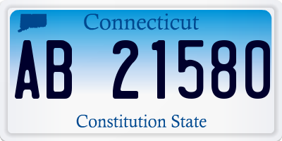 CT license plate AB21580