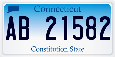 CT license plate AB21582