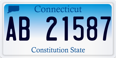 CT license plate AB21587