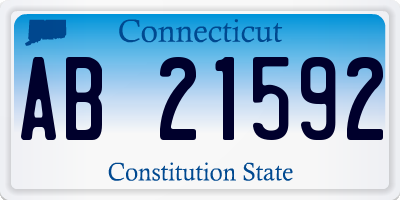 CT license plate AB21592