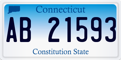 CT license plate AB21593
