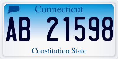 CT license plate AB21598