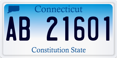 CT license plate AB21601