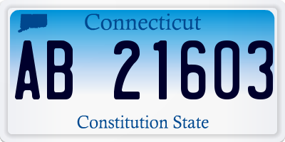 CT license plate AB21603