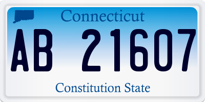 CT license plate AB21607