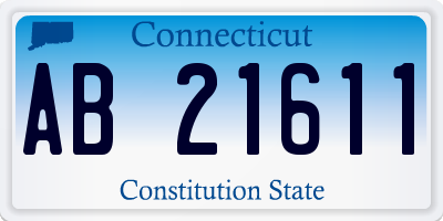 CT license plate AB21611