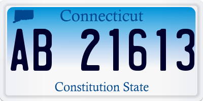 CT license plate AB21613