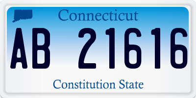 CT license plate AB21616