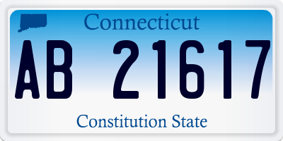CT license plate AB21617