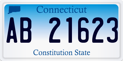 CT license plate AB21623