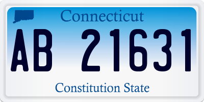 CT license plate AB21631