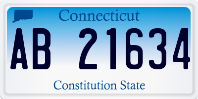 CT license plate AB21634