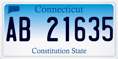 CT license plate AB21635