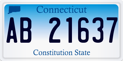 CT license plate AB21637