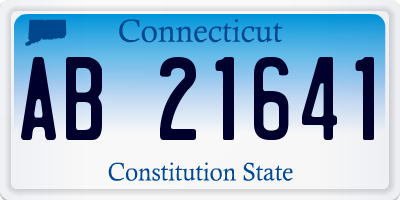 CT license plate AB21641