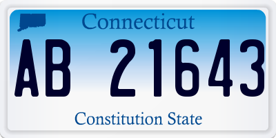 CT license plate AB21643