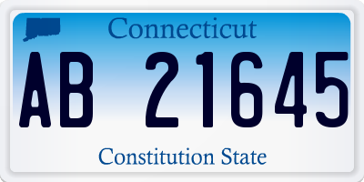 CT license plate AB21645