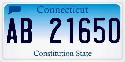 CT license plate AB21650