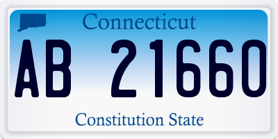 CT license plate AB21660