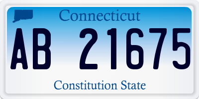 CT license plate AB21675