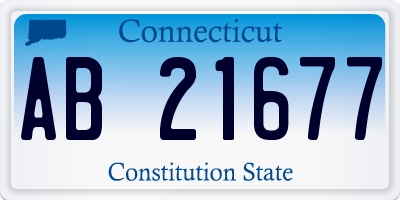 CT license plate AB21677