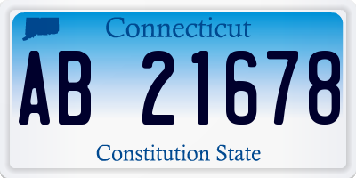 CT license plate AB21678