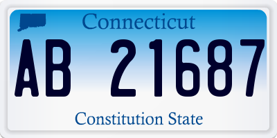 CT license plate AB21687