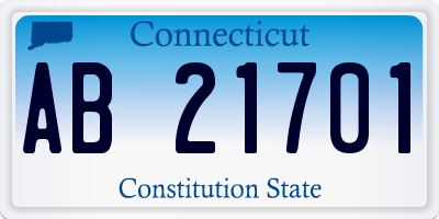 CT license plate AB21701