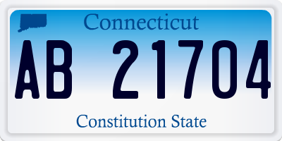 CT license plate AB21704