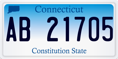 CT license plate AB21705