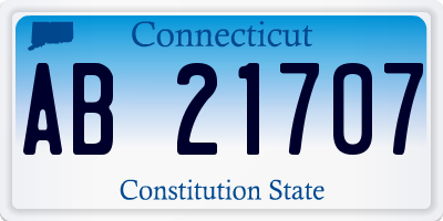 CT license plate AB21707