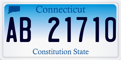 CT license plate AB21710