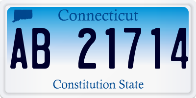 CT license plate AB21714