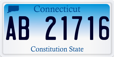 CT license plate AB21716