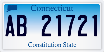 CT license plate AB21721