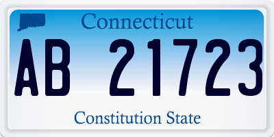 CT license plate AB21723
